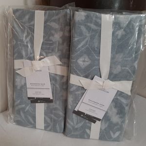 Rejuvenation Woodward STANDARD 100% Organic Flax Linen shams GLASS BLUE